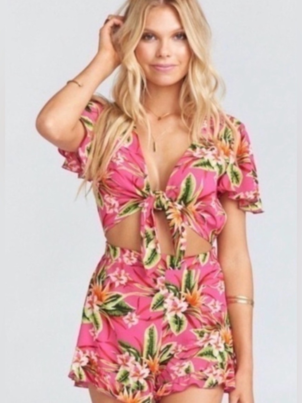 Women’s Show Me Your Mumu Riviera Romper in Tropical Floral Print Size XS